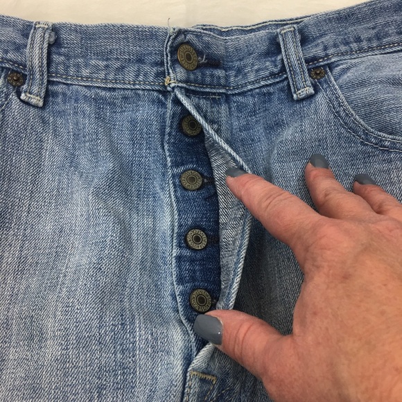Levi’s 501 Button Fly Blue Denim Jeans - 36x32 - Picture 4 of 8